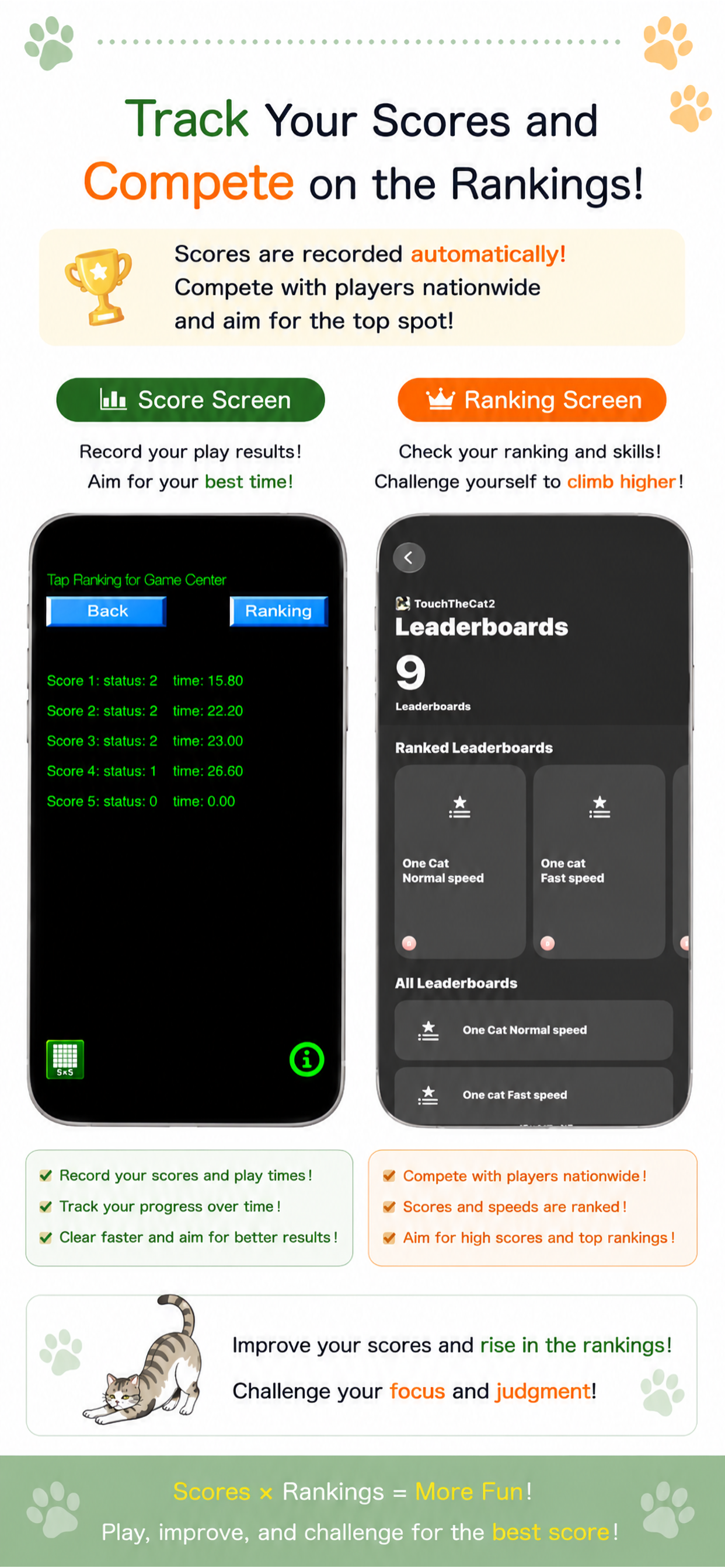 TouchTheCat2 4x4 and 5x5 mode explanation